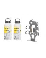 ZEGA Pro2 Zubehörhalterset Flaschenhalter zweifach mit 2x Touratech Aluminium Trinkflasche 0,6 Liter