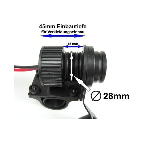 01-030-0029-0 Duo USB Steckdose Motorrad, 12-24V, fuer 22mm / 25mm Lenker