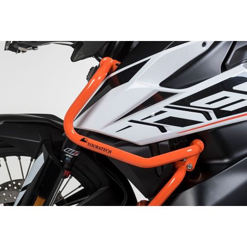 01-372-5162-0 Verkleidungssturzbuegel Edelstahl, orange fuer KTM 890 Adventure (-2022)/ 890 Adventure R (-2022)/ 790 Adventure/ 790 Adventure R (-2022)