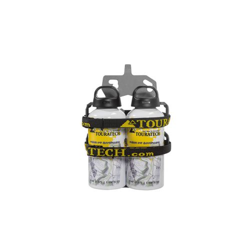01-050-3417-0 ZEGA Evo Zubehoerhalterset Flaschenhalter zweifach mit 2x Touratech Aluminium Trinkflasche 0,6 Liter