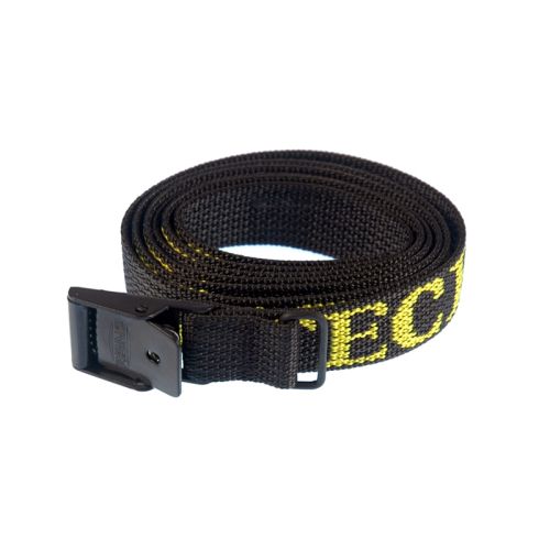 01-055-0031-0 ARNO Spannriemen, 18 mm schwarz, 75 cm mit verzinkter Schnalle und gelbem  TOURATECH Logo