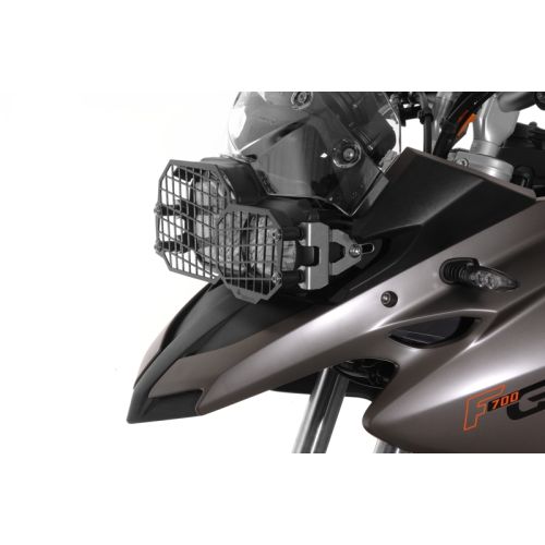 01-048-5095-0 Scheinwerferschutz Edelstahl schwarz mit Schnellverschluss fuer BMW F650GS(Twin)/F700GS/F800GS/F800GS Adventure *OFFROAD USE ONLY*