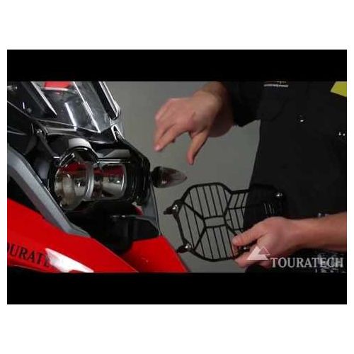 01-300-5095-0 Scheinwerferschutz Edelstahl, schwarz, mit Schnellverschluss, fuer BMW G650GS / G650GS Sertao *OFFROAD USE ONLY*