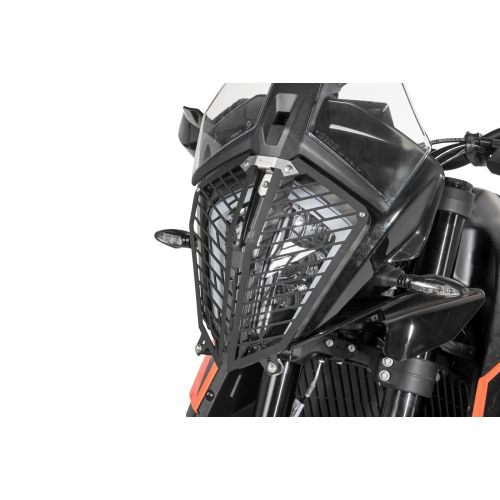 01-372-5095-0 Scheinwerferschutz mit Schnellverschluss fuer KTM 890 Adventure/ R (-2022), 790 Adventure/ R, 390 Adventure *OFFROAD USE ONLY*